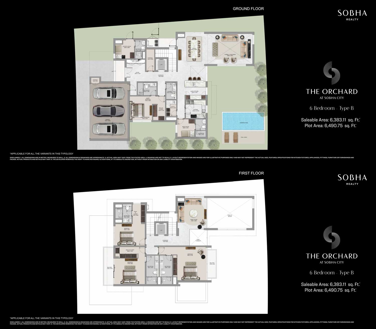 6 bed estate villa floor plan at sobha city Abu Dhabi 6 bed estate villa floor plan at sobha city Abu Dhabi